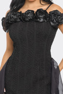 Enchanting Rose Off-Shoulder Dress - SELFTRITSS