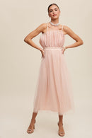 Paper Bag Frill Tulle Maxi Dress - SELFTRITSS   