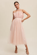 Paper Bag Frill Tulle Maxi Dress - SELFTRITSS   