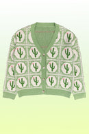 Cactus tiled knit cardigan - SELFTRITSS   