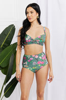 Marina West Swim Take A Dip Twist High-Rise Bikini in Sage - SELFTRITSS