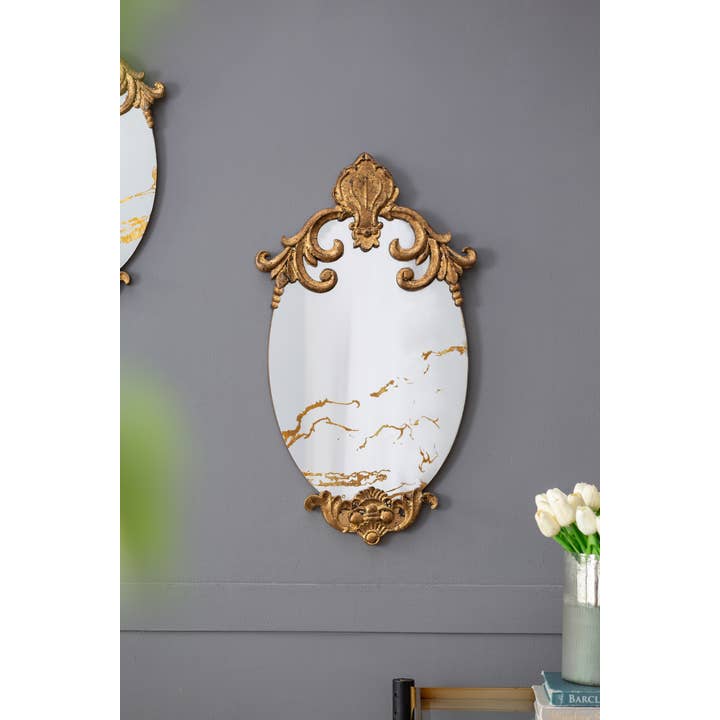 26" X 15" Decorative Oval Wall Mirror, Accent Mirror For Liv