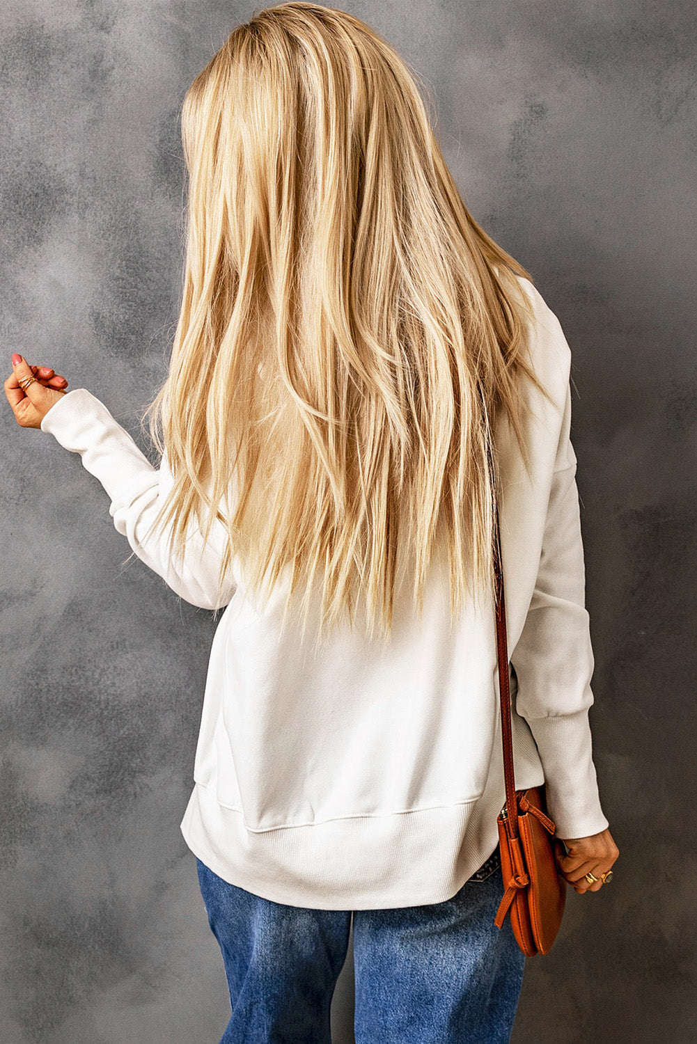 White Batwing Sleeve Pocketed Henley Hoodie - SELFTRITSS