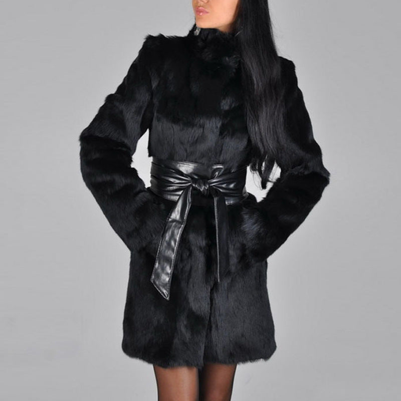 Women's Faux Mink Fur Coat
