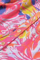 Multicolor Bold Graffiti Print Shirt Button Romper - SELFTRITSS