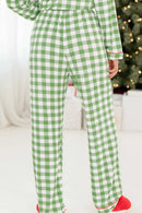 Contrast Piping Plaid Top and Pants Lounge Set - SELFTRITSS   