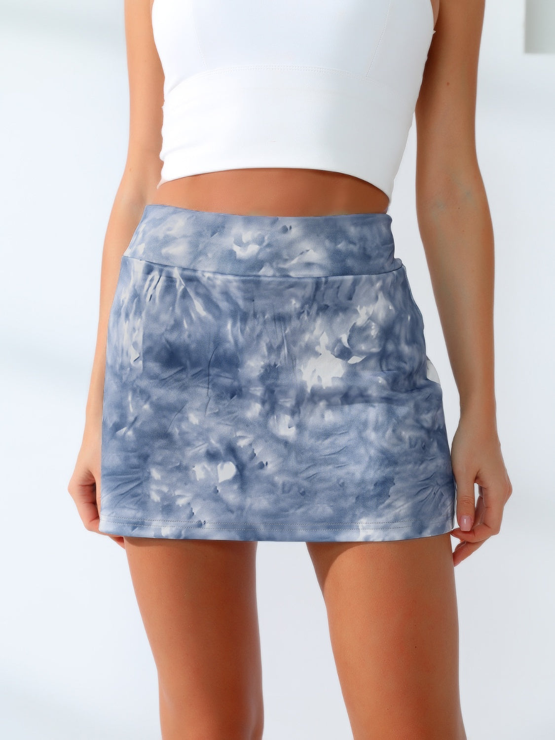 Tie-Dye Wide Waistband Active Skirt - SELFTRITSS   