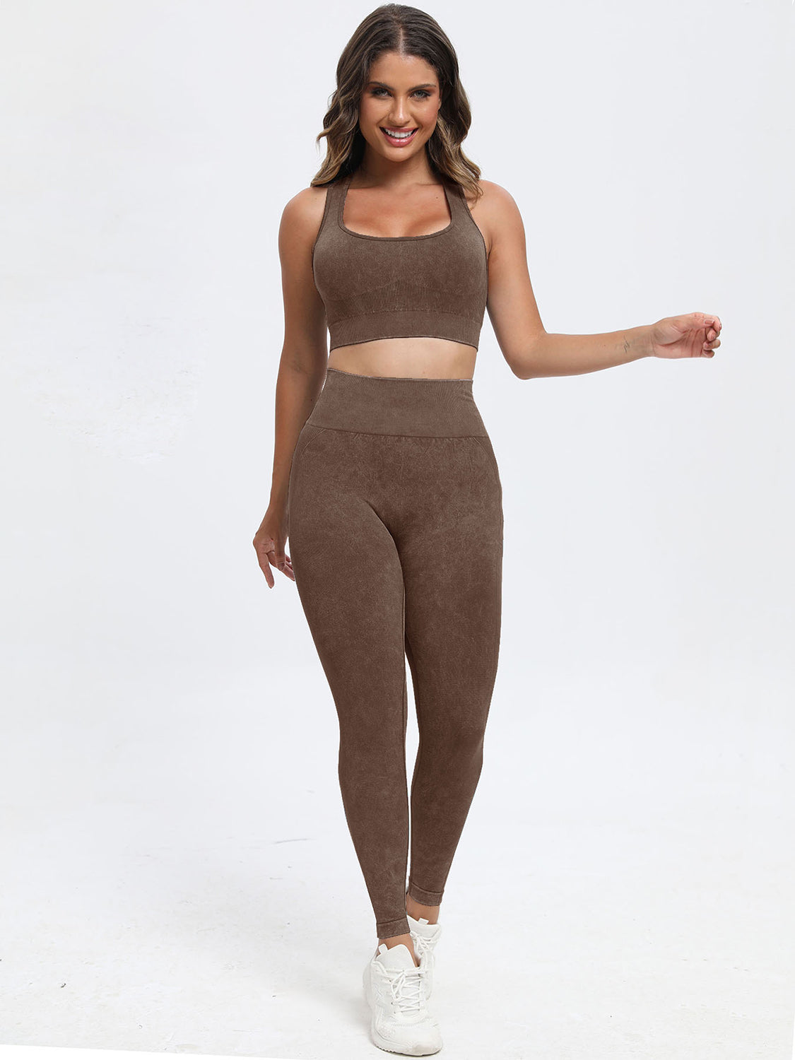 Scoop Neck Wide Strap Top and Pants Active Set - SELFTRITSS   