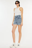 Kancan Ultra High Rise Paperbag Denim Shorts - SELFTRITSS