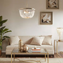 Beads Detailing Brass Finish Chandelier - SELFTRITSS