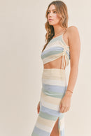 MABLE Striped Knit Cami and Midi Skirt Set - SELFTRITSS