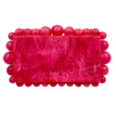 Gold Foil Beads Clear Acrylic Clutch Bag - SELFTRITSS