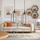 8"H Eliot Brass-Colored Metal and Glass Hanging Pendant Lamp - SELFTRITSS