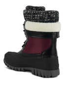 Delphine Knitted Collar Lace Up Snow Boots