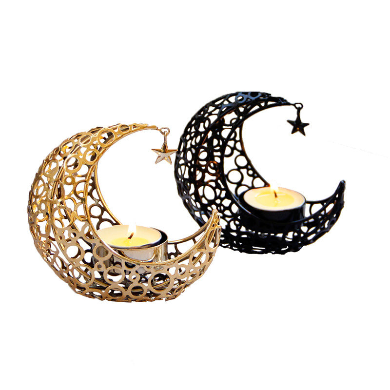 Set of 2 Light Crescent Moon Candle Holder - SELFTRITSS