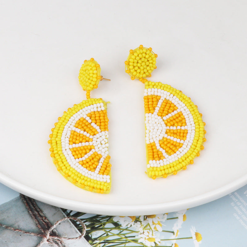 Alloy Beaded Orange Shape Earrings - SELFTRITSS