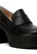 Elspeth Heeled Platform Leather Loafers - SELFTRITSS