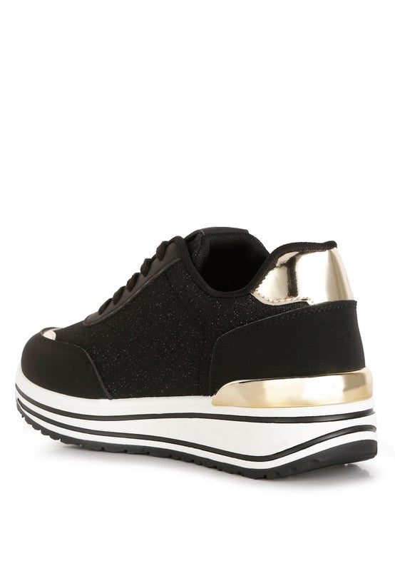 Mailys Metallic Panel Platform Sneakers - SELFTRITSS   