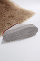 Gray Suede Contrast Print Plush Lined Snow Boots - SELFTRITSS