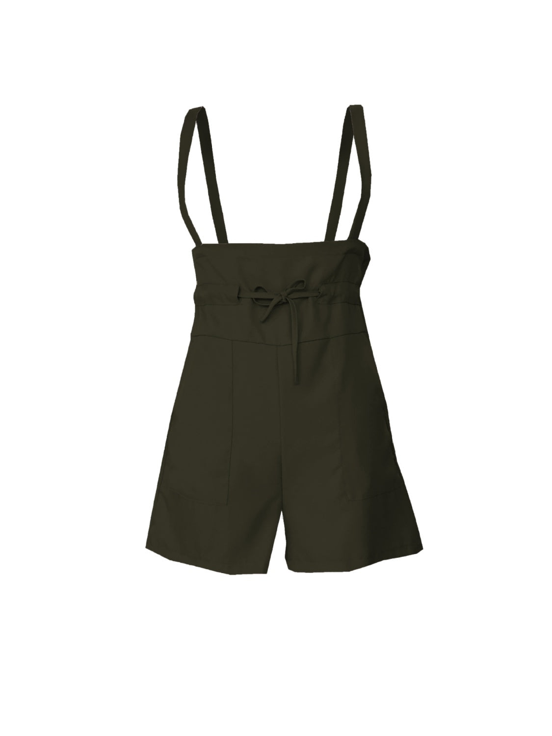 Drawstring Wide Strap Overalls with Pockets - SELFTRITSS   