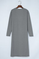 Stripe Open Front Long Cardigan - SELFTRITSS