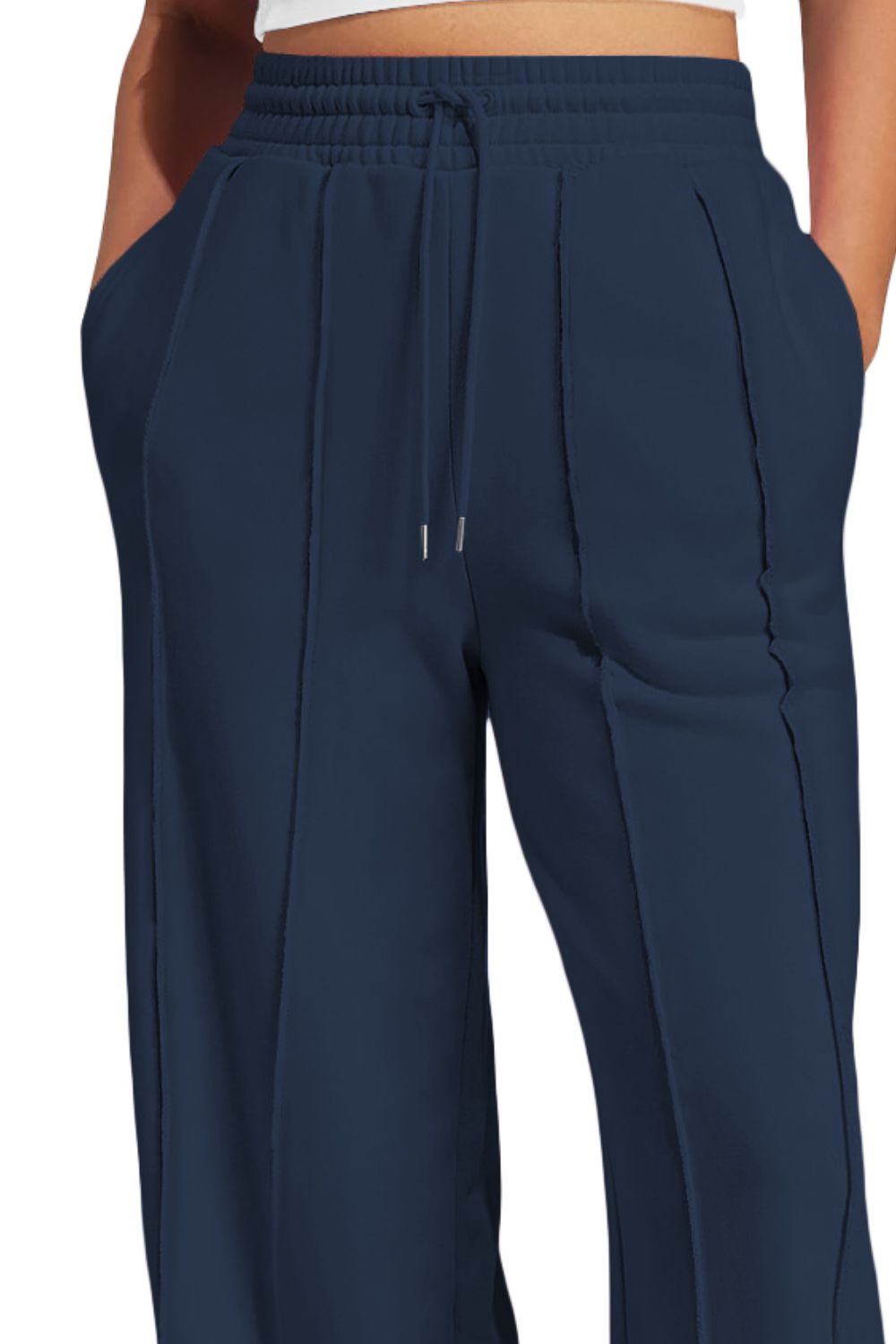 Drawstring Wide Leg Active Pants - SELFTRITSS   