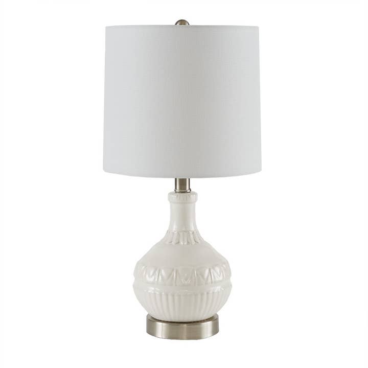 Ceramic White Base Nightstand Table Lamp - SELFTRITSS