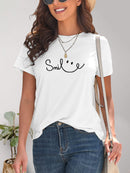 SMILE Round Neck Short Sleeve T-Shirt - SELFTRITSS