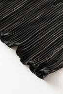 Black Spaghetti Straps Backless Pleated Midi Dress - SELFTRITSS