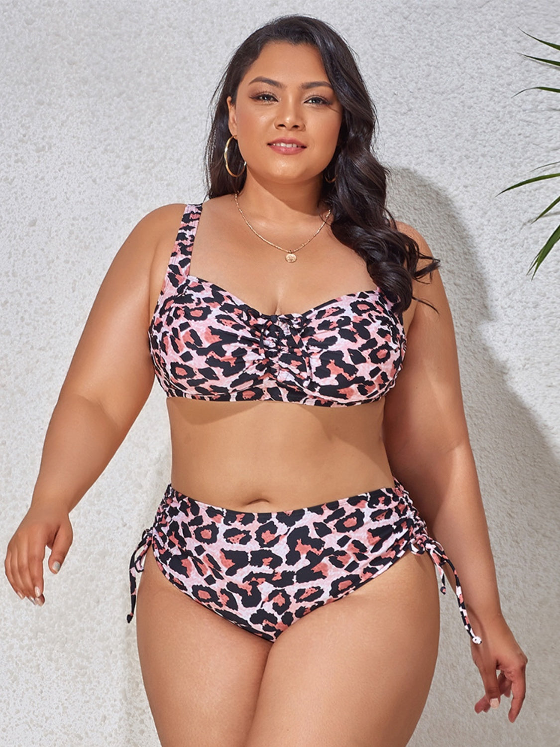 Plus Size Printed Wide Strap Two-Piece Swim Set - SELFTRITSS   