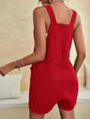 Full Size Scoop Neck Romper with Pockets - SELFTRITSS   