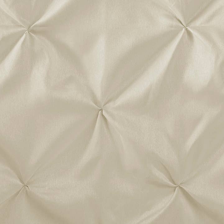 Contemporary Tufted Silky Shower Curtain, Ivory