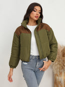 Two-Tone Zip-Up Puffer Jacket - SELFTRITSS