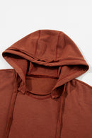 Chestnut Quilted Patchwork Exposed Seam Hoodie - SELFTRITSS