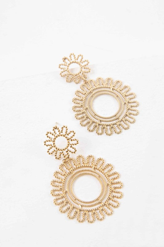 Lace Flower Drop Earrings - SELFTRITSS   