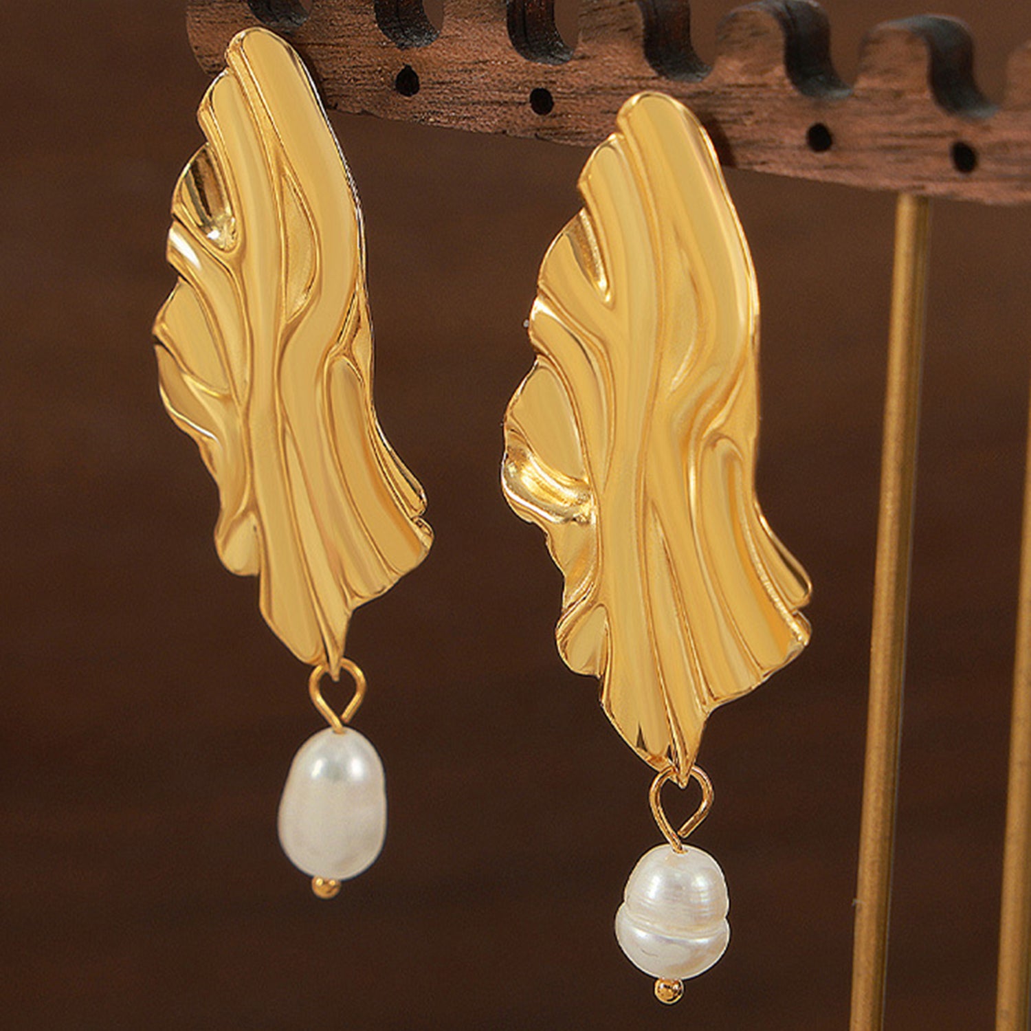 Freshwater Pearl Titanium Steel Earrings - SELFTRITSS