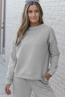 Gray Ultra Loose Textured 2pcs Slouchy Outfit - SELFTRITSS