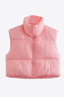 Zip-Up Drawstring Puffer Vest - SELFTRITSS