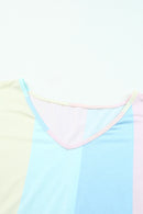 Multicolor Striped Color Block Tiered Mini Dress - SELFTRITSS