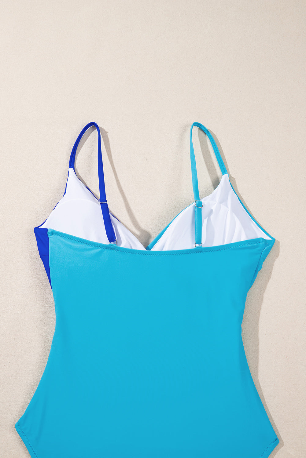 Light Blue Crossover Colorblock Cutout One Piece Swimsuit - SELFTRITSS   