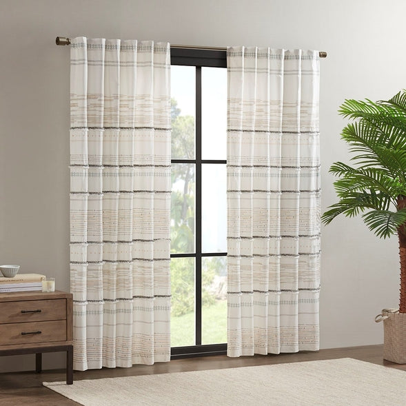 Textured Boho Stripe Window Curtain - SELFTRITSS