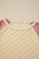 Parchment Colorblock Raglan Sleeve Textured Knit Top - SELFTRITSS