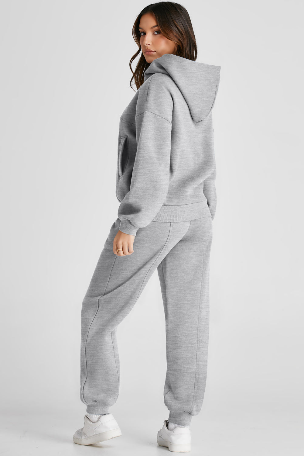 Dropped Shoulder Long Sleeve Hoodie and Pants Active Set - SELFTRITSS   