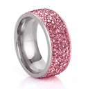 Pink Five rows of stainless steel rings - SELFTRITSS