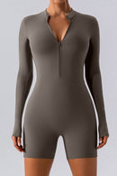 Half Zip Long Sleeve Active Romper - SELFTRITSS