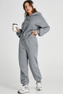 Dropped Shoulder Hooded Top and Pants Active Set - SELFTRITSS   