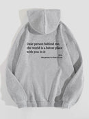 Drawstring Printed Pullover Hoodie - SELFTRITSS   