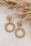 Gold Glittering Circle Dangle Earrings - SELFTRITSS   