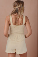 Square Neck Wide Strap Romper - SELFTRITSS   