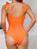 Tied Wide Strap One-Piece Swimwear - SELFTRITSS